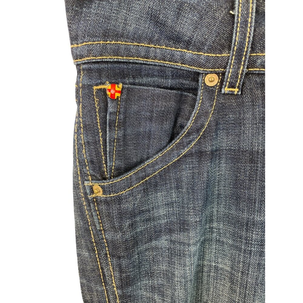 Hudson Women’s Size 27 Beth Baby Boot Cut Blue Flap Back Pocket Blue Denim Jeans - Picture 4 of 9